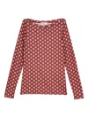 Maliparmi Geometric-print Boat-neck Top In Red
