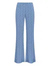 Maliparmi Geometric-print Flared Trousers In Blue