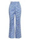 Maliparmi Geometric-print Flared Trousers In Blue