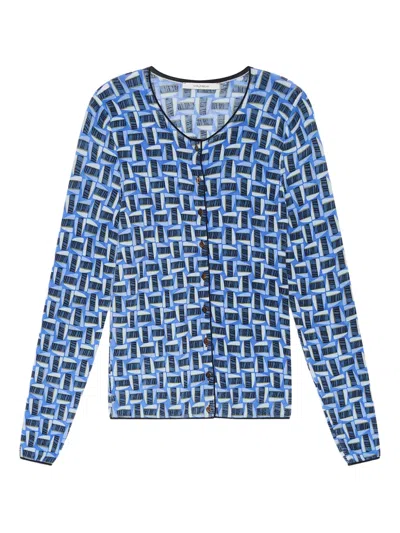 Maliparmi Geometric-print Sweatshirt In Blue