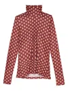 Maliparmi Geometric-print Turtleneck Top In Red