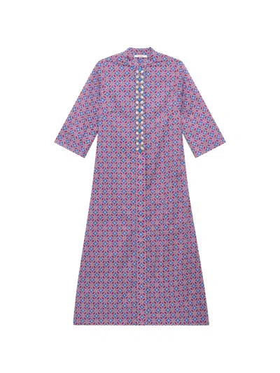 Maliparmi Geometric-print Kaftan Dress In Purple