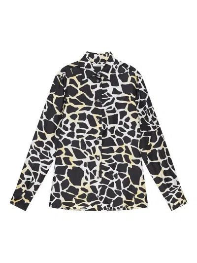 Maliparmi Giraffe-print Button-down Shirt In Black