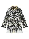Maliparmi Giraffe-print Drip-effect Coat In Black