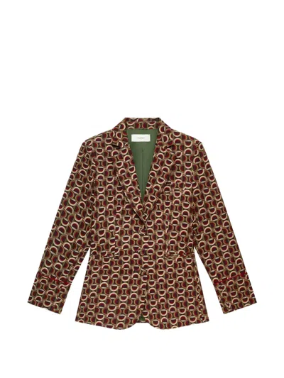 Maliparmi Graphic Orbit Long-sleeve Blazer In Multi