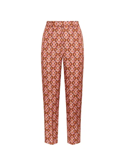 Maliparmi Graphic Orbit Tapered Trousers In Brown