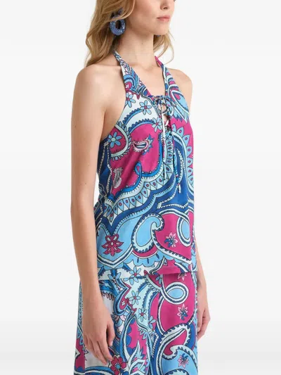 Maliparmi Halterneck Paisley-print Top In Multi