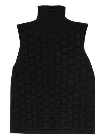 Maliparmi High-neck Textured Top In Black