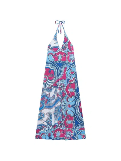 Maliparmi Hippie Lotus Paisley-print Maxi Dress In Blue
