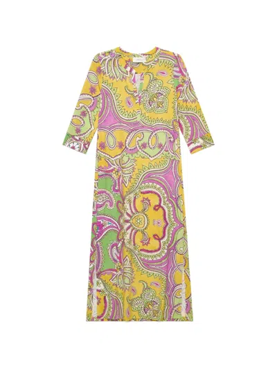 Maliparmi Hippie Lotus Paisley-print Midi Dress In Multi