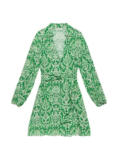 Maliparmi 이카트 새시 드레스 In Green