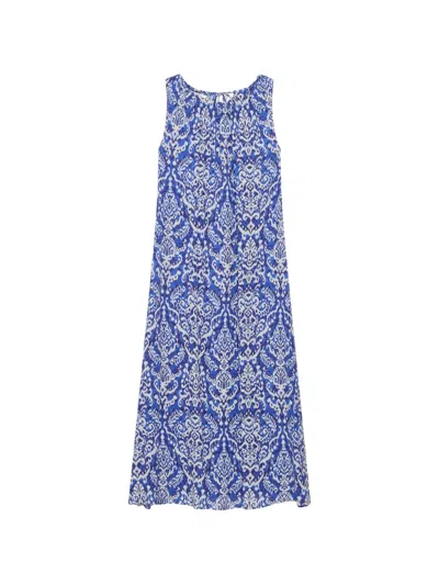 Maliparmi Ikat-print Maxi Dress In Blue