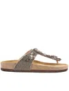 Maliparmi Flip-flop Sandal With Bijoux Embroidery In Grey