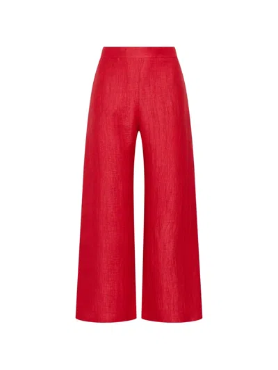 Maliparmi Jacquard Linen Trousers In Red