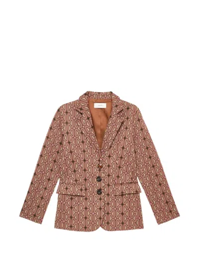 Maliparmi Jacquard-interlock Blazer In Brown