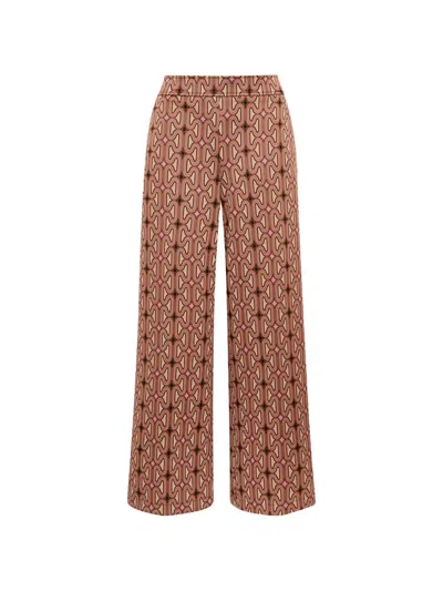 Maliparmi Jacquard-knit Flared Trousers In Brown