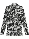 Maliparmi Zebra-print Mock-neck Top In Black