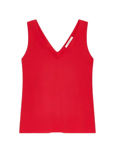 Maliparmi Jersey V-neck Top In Red