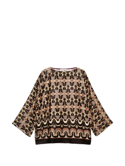 Maliparmi Kimono-sleeve Tunic In Brown