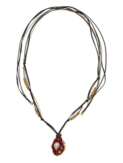 Maliparmi Leather-cord Necklace In Black
