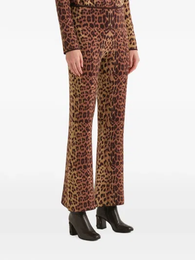 Maliparmi Leopard-print Jacquard-knit Trousers In Brown