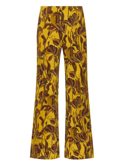 Maliparmi Lily's Ballet Floral Trousers In Yellow