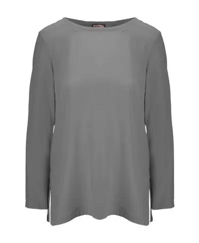 Maliparmi Logo Long-sleeved Blouse In Gray