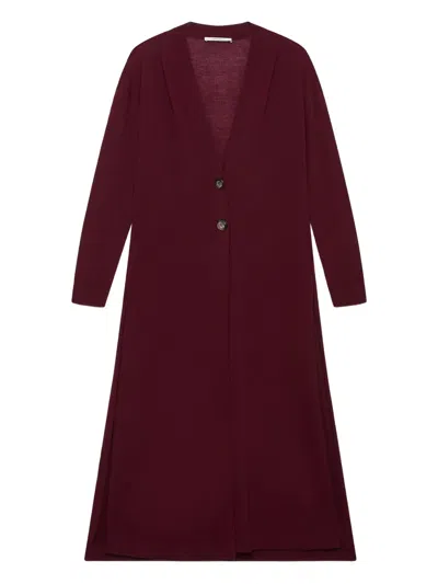 Maliparmi Long-length Cardigan In Burgundy