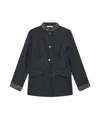 Maliparmi Long-sleeved Denim Coat In Black
