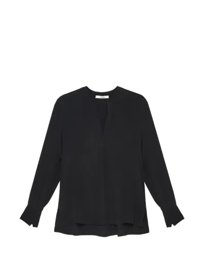 Maliparmi Long-sleeve V-neck Shirt In Black