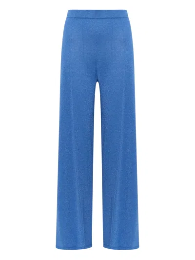 Maliparmi Lurex-effect Elastic-waist Trousers In Blue