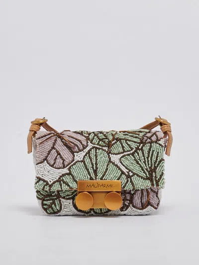 Maliparmi Minimal Flower Clutch In Naturale-verde