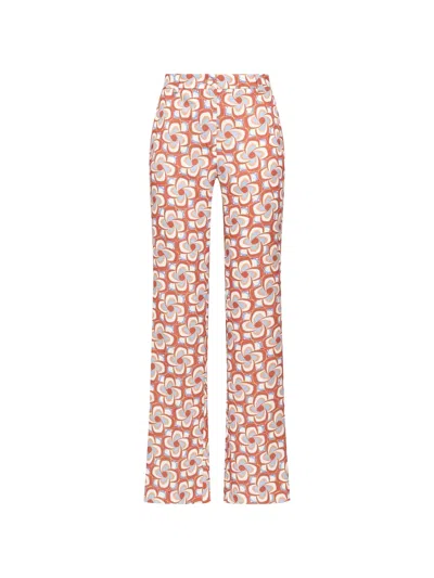 Maliparmi Mouliné Cady Floral-print Trousers In Multi