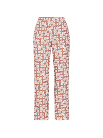 Maliparmi Moulinè Print Trousers In Brown