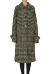 Maliparmi Muticolor Tweed Coat In Green