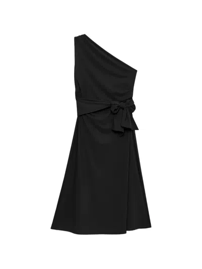 Maliparmi One-shoulder Midi Dress In Black