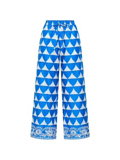 Maliparmi Optical-print Trousers In Blue