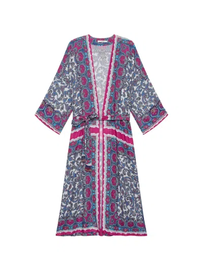 Maliparmi 페이즐리 자수 벨트 케이프 In Gray