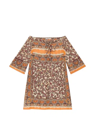 Maliparmi Paisley Mini Dress In Brown
