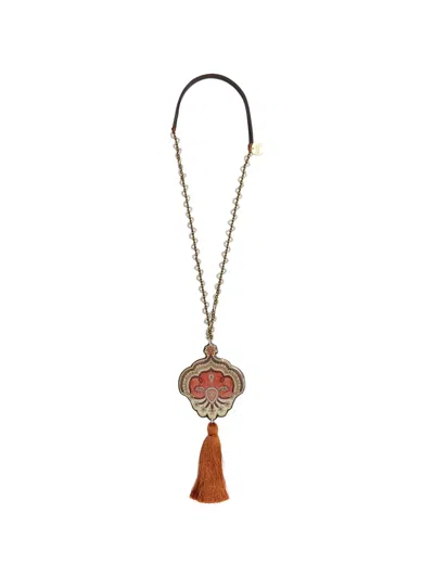 Maliparmi Paisley Tassel Necklace In Pink