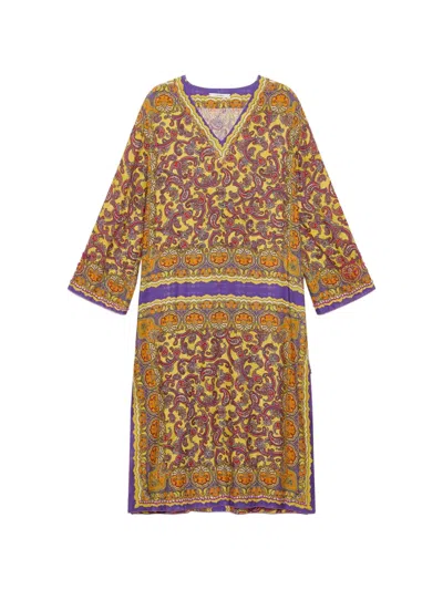 Maliparmi Paisley-print V-neck Dress In Brown