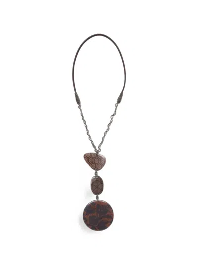 Maliparmi Patchwork-print Resin Necklace In Multi