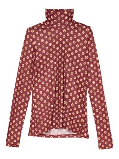 Maliparmi Patterned Roll-neck Top In Red