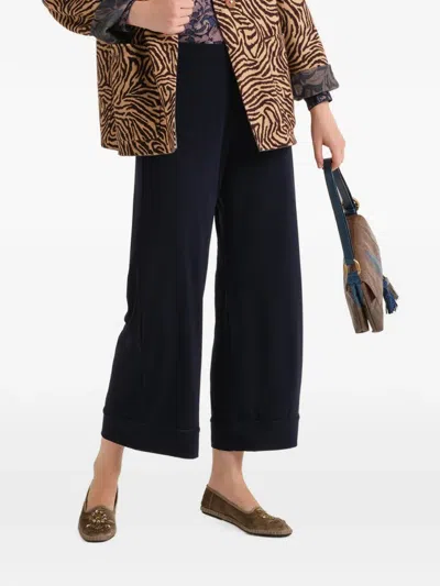 Maliparmi Piping-detail Cropped Trousers In Blue