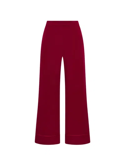 Maliparmi Piping-detail Straight-leg Trousers In Burgundy