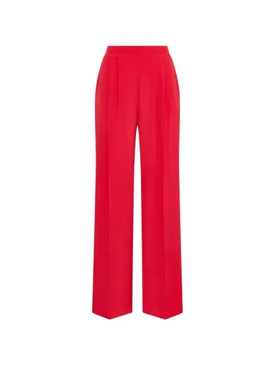 Maliparmi 플리츠 플루이드 크레이프 팬츠 In Red