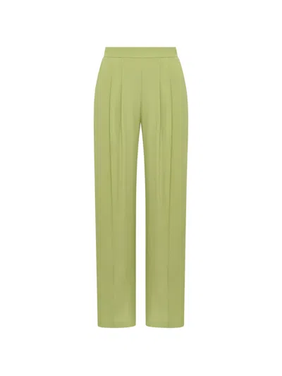 Maliparmi Pleated Crêpe Trousers In Green