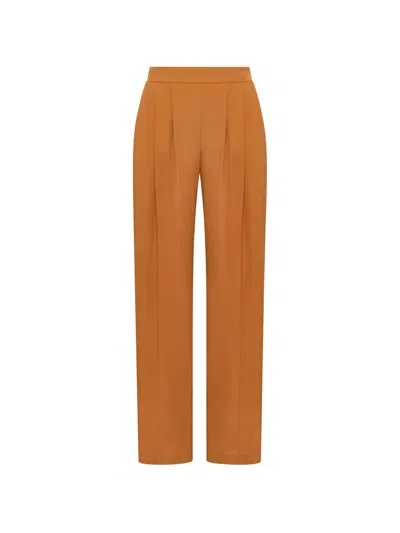 Maliparmi Pleated Crêpe Trousers In Orange