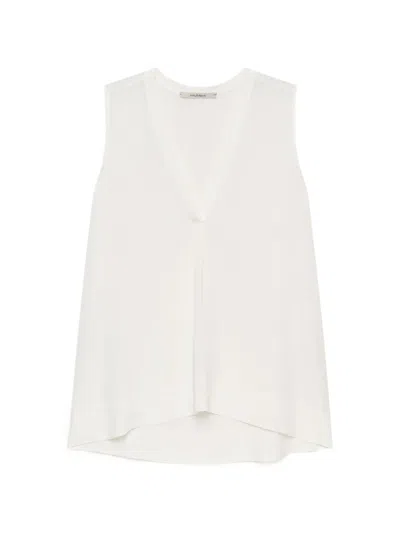 Maliparmi Pleated V-neck Top In Multi