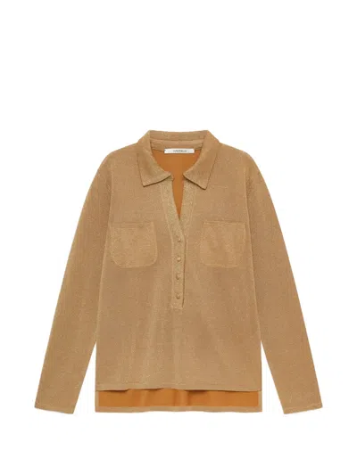 Maliparmi Pocket Buttoned Polo Shirt In Brown